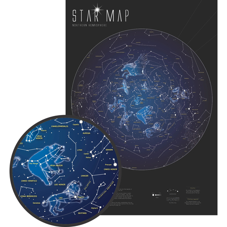 MAPS INTERNATIONAL Glow in the Dark Star Map MI03